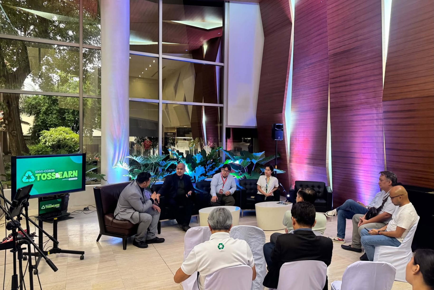 A panel discussion at the Toss & Earn launch at Aboitiz Corporate Center